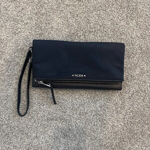 Tumi Travel Wallet Navy with silver trim